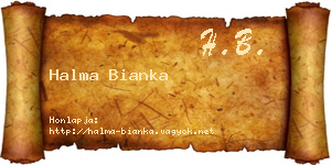 Halma Bianka névjegykártya